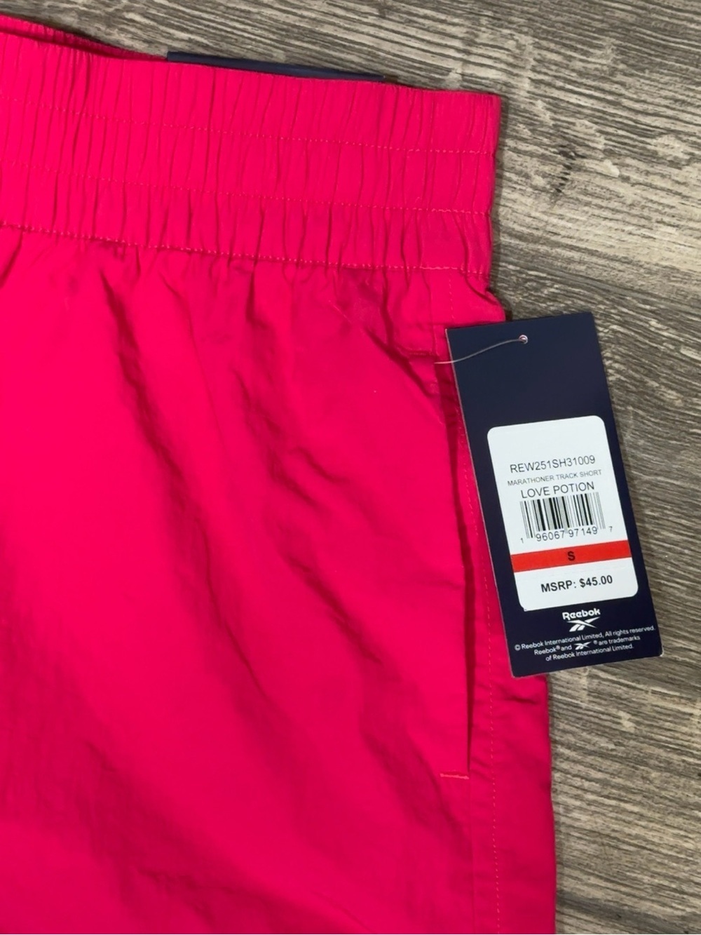Reebok Women’s Relaxed Marathoner Track Shorts Pink Size Small NWT - Picture 4 of 8